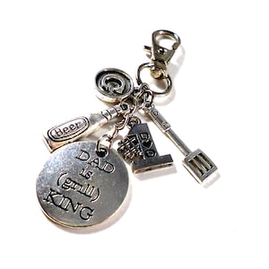 Customized Personalized Key chain for Dad ~ Dad Is Grill King ~ Fathers Day Gifts ~ Gifts for Dad ~ #1 Dad