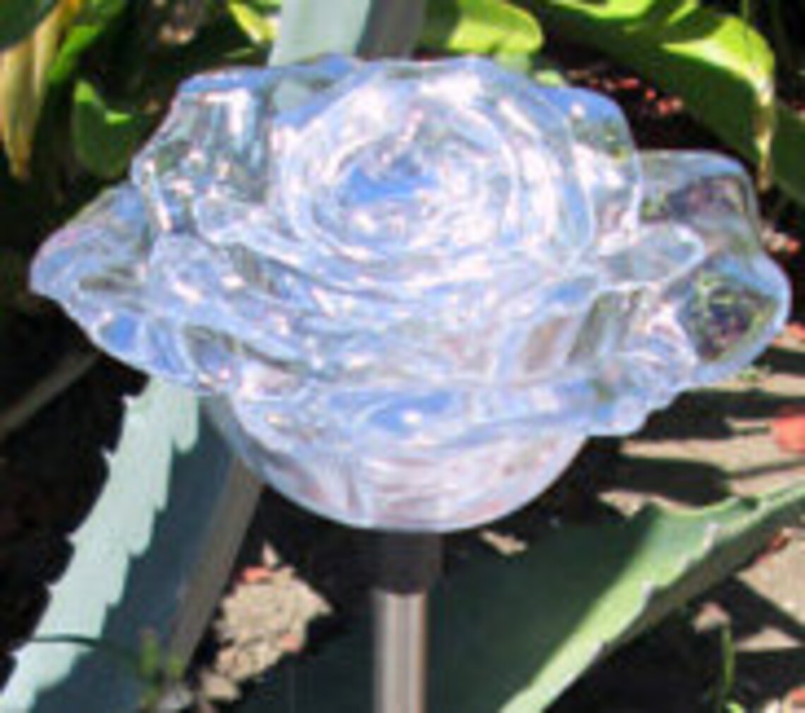 2 Pack Solar Rose Flower Garden Lights Multicolor Changing Etsy