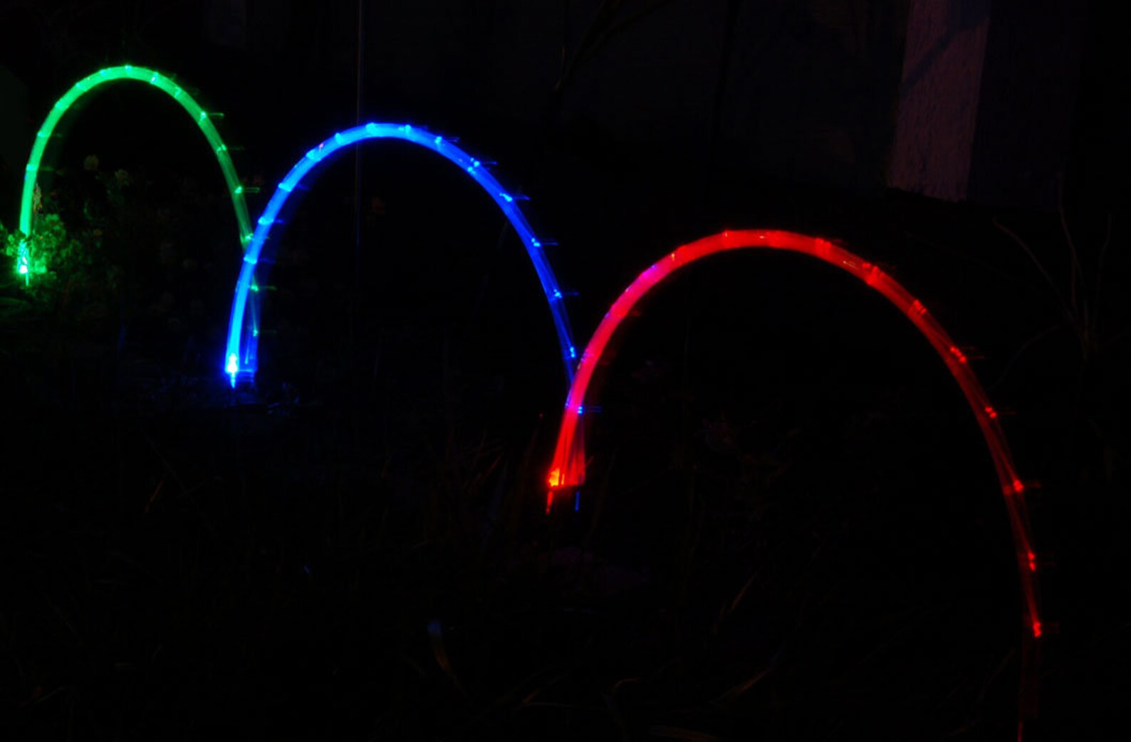 Rainbow Lights Solar Powered 3 Arches of Fiber Optic Etsy