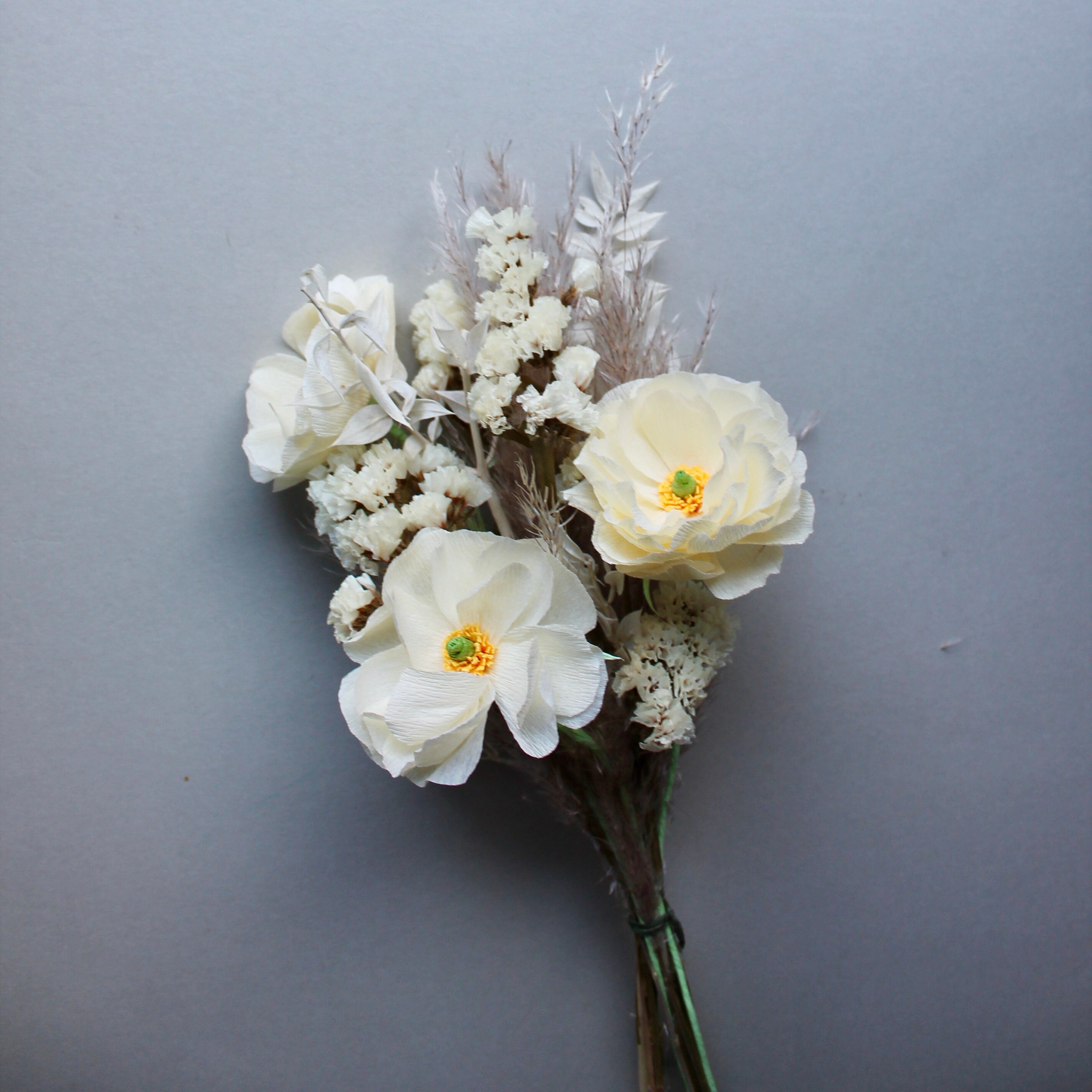Just Whites dried flower bouquet with paper flowers Etsy