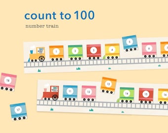 Tren de los números: Actividad para contar hasta 100 (Descarga digital)