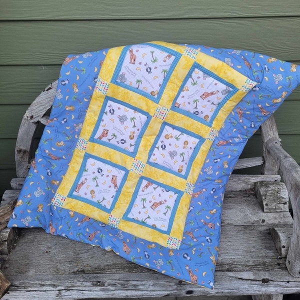 YOU CHOOSE Teddy Bear BOYDS Blue Jean Bazoople Patchwork Baby Quilt Crib Size Cotton