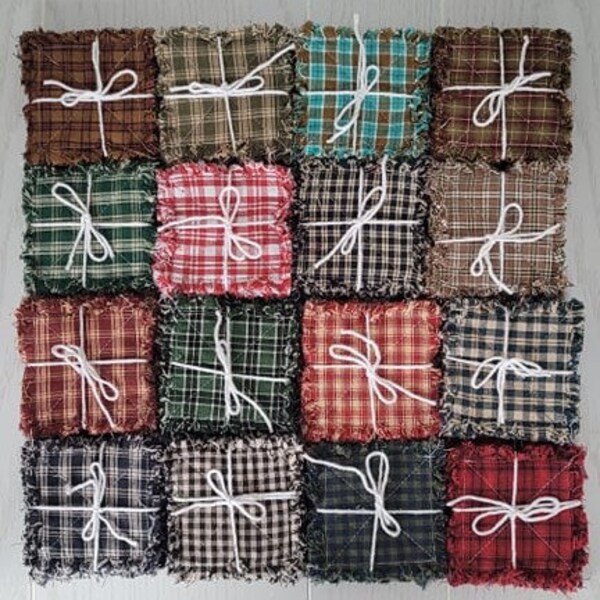 Primitive Rag Quilt - Etsy