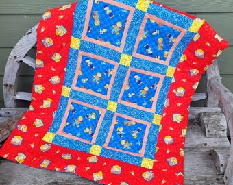 YOU CHOOSE: Transformers or Bob the Builder Canadian Handmade Patchwork Baby Quilt Crib Cotton