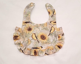 Cotton Baby Burp Bibs, Soft Pastel or Bright Colors, Newborn Ruffle Bibs, Baby Gifts