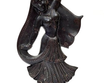 Vintage Cast Bronze Indian or Persian Dancing Woman Figurine