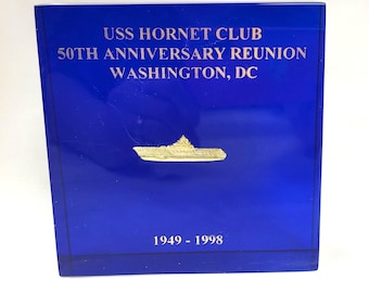 USS Hornet 50th Anniversary Reunion Paperweight