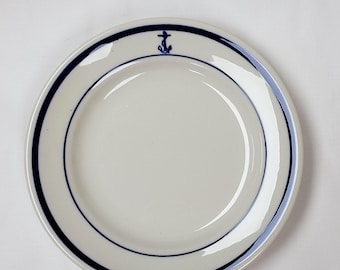 USN Fouled Anchor WWII Wardroom Officer Salad Plate