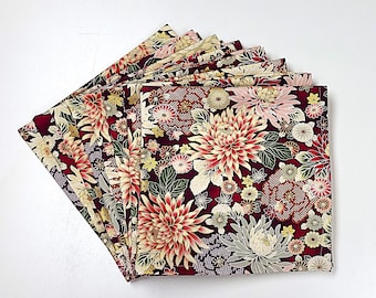 Oriental Floral Dinner Napkins - Magenta & Pink - Set of 8