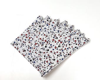 Red, White, and Blue Stars Cotton Napkins