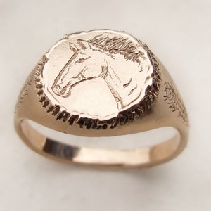 Horse Ring Gold Equestrian Jewelry in 14k or 18k