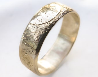 Moon Wedding Ring in 14k Gold Nature Inspired Wedding Band