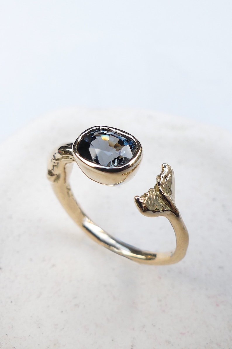 yellow gold whale tale engagement ring 