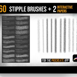 Procreate Stipple-Shading studio set + 2 texture di carta