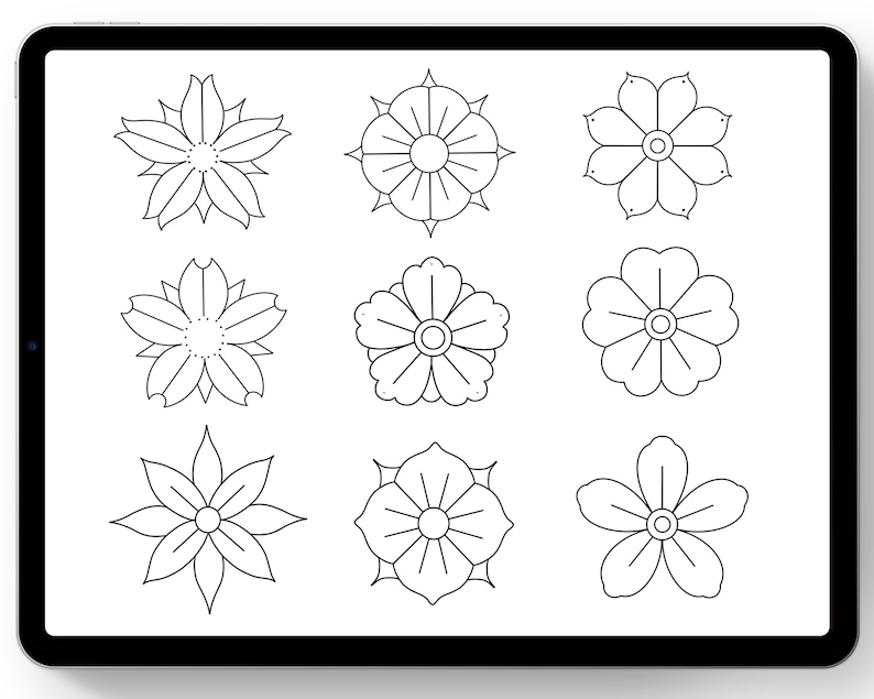 Procreate Tattoo Flower Brushes: 50 Oldschool-stämplar (digital nedladdning) bild 2