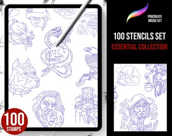 Procreate Essential Tattoo Stencils Vol 2