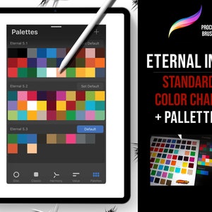 Procreate Tattoo Brushes Eternal Inks Standard Color Palletes and Chart, Tattoo Color, Tattoo Style, Tattoo