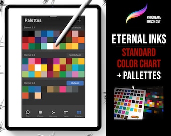 Procreate Tattoo Brushes: Eternal Inks Color Palettes & Chart (Digital Download)