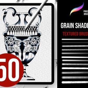 50 Procreate Grain Shading Brushes, Tattoo Brushes, Shading, stipple shading, Tattoo Shading, tattoo dot shading