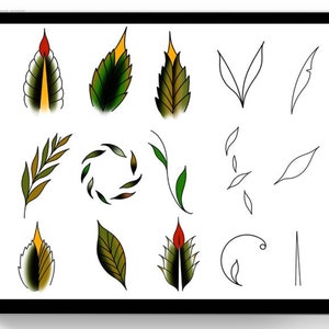 Procreate Tattoo Flower Brushes: 50 Oldschool-stämplar (digital nedladdning) bild 4