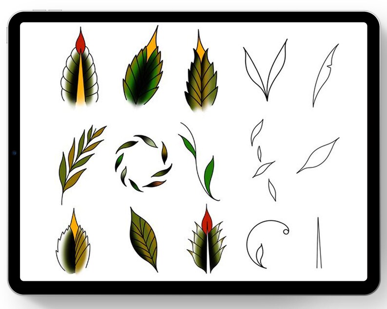 Procreate Tattoo Flower Brushes: 50 Oldschool-stämplar (digital nedladdning) bild 4