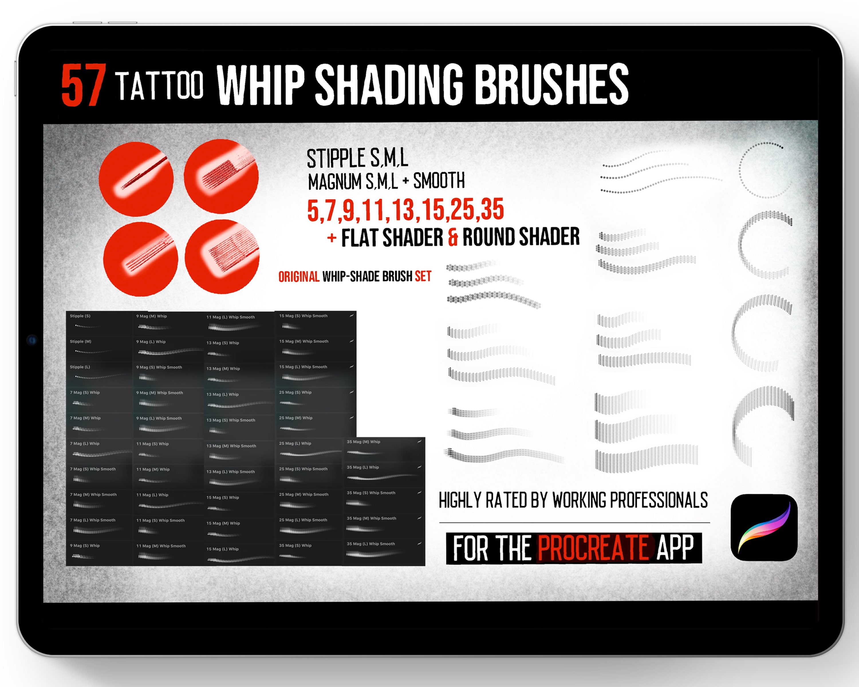 Original Procreate Tattoo Whip Shade Shading Brush Set Etsy Schweiz