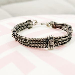 Bali Silver Ethnic bracelet/ snake chain/ jewellery/ tribal /gift for him/ balinese /Vintage