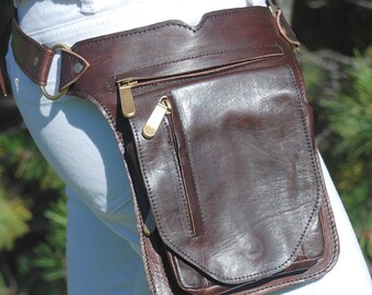 Leather Belt Bag Tooled Leather Black Hip Bag Leaf Purse Leaf Bag Leather Waist Bag Leather Hip Bag Carved Leather Nature Inspired