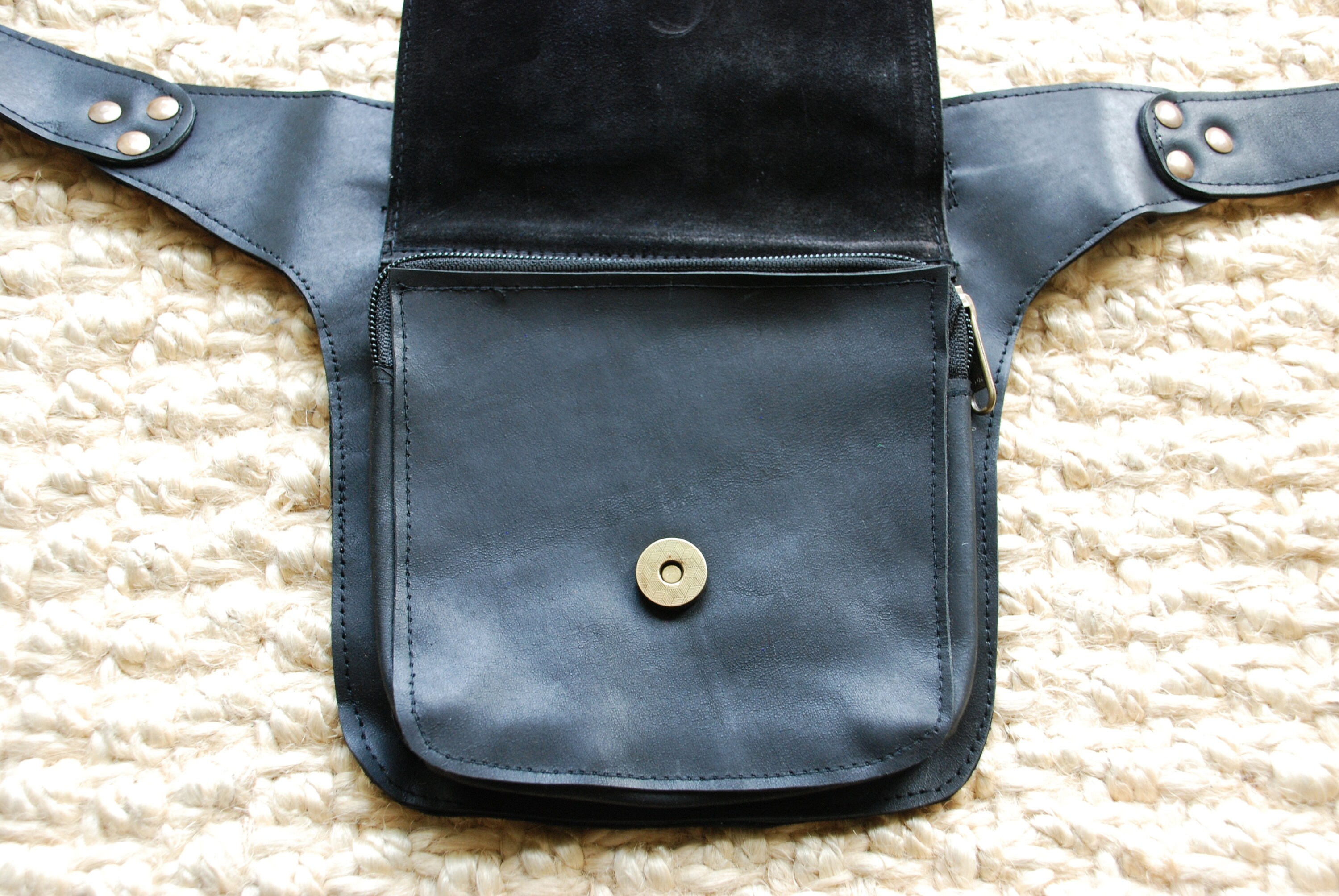 Belt Bag Leather Belt Bag Black Leather Hip Bag Leather Etsy