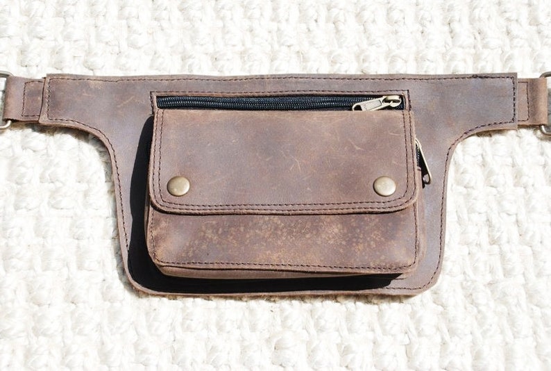Brown Leather Belt Simple Hip Bag Hip Bag for Women Fanny Pack for Men Festival Waist Bag Fanny Pack for Women Brown Leather Waist Bag