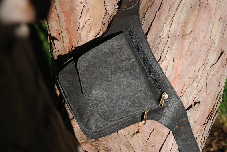 Hip Bag Black Leather Hip Bag Leather Belt Bag Belt Bag Fanny Pack Men Hip Bag Women Belt Bag Men Leather Fanny Pack
