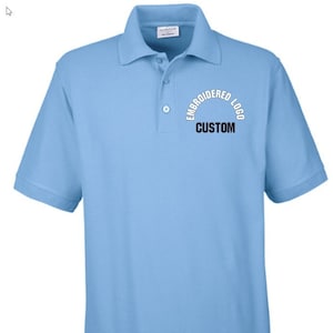 Custom Mens Polo Shirt, Personalized Polo Shirt, Blended Pique Polo, Company Shirt