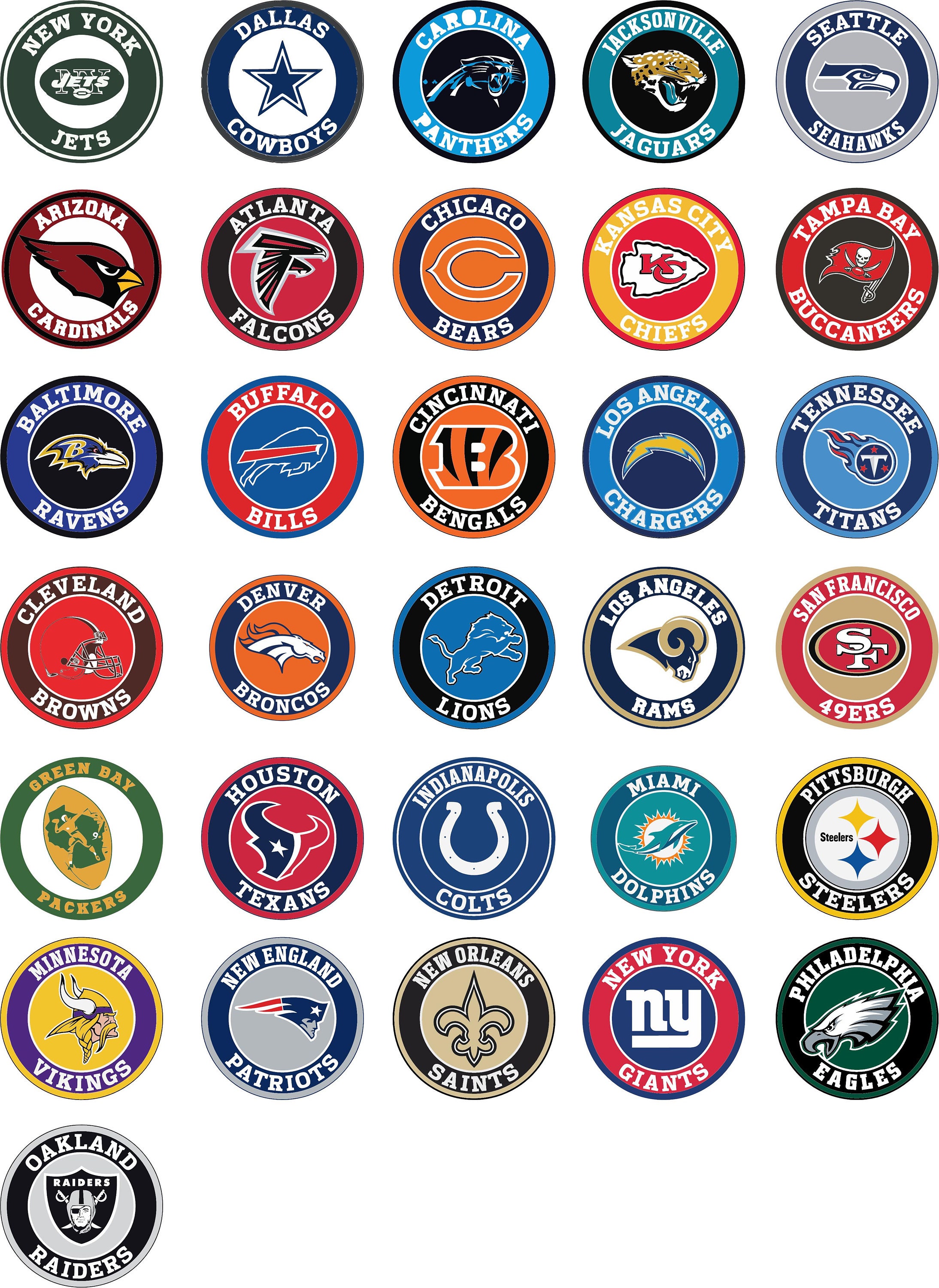 NFL Team Decal Etsy