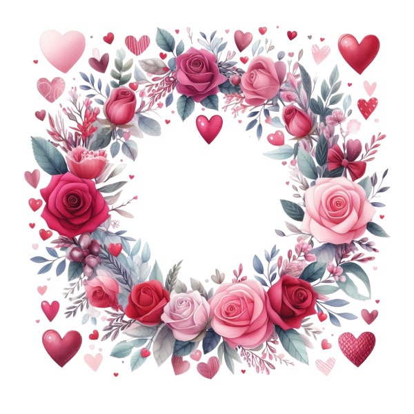 Valentines Day Window Decoration, window cling, valentine wreath