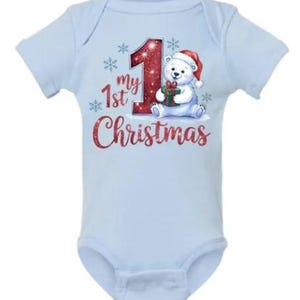 Baby&#39;s First Christmas Short sleeve outfit