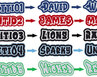 Custom Graffiti Name Patch: Embroidered Iron-On Applique
