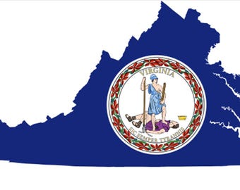Virginia State Flag - 3.5" X 5" - High Gloss UV Coated Laminate Water Proof Sticker DECAL