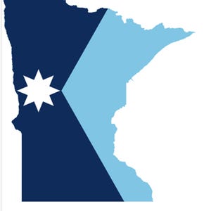 Minnesota Flag Map Adhesive Decal, Vinyl Stickers, New Minnesota Flag