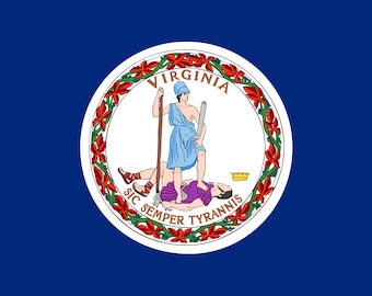 Virginia State Flag Adhesive Decal, vinyl stickers