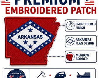 Embroidered Arkansas Flag Patch