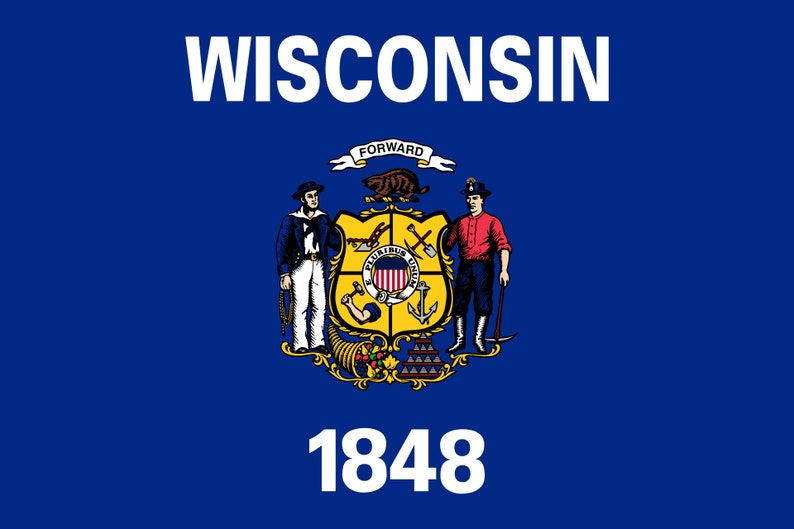 Wisconsin State Flag Adhesive Decal, Vinyl Stickers - Etsy