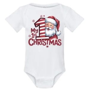 Baby&#39;s First Christmas Short Sleeve Bodysuit