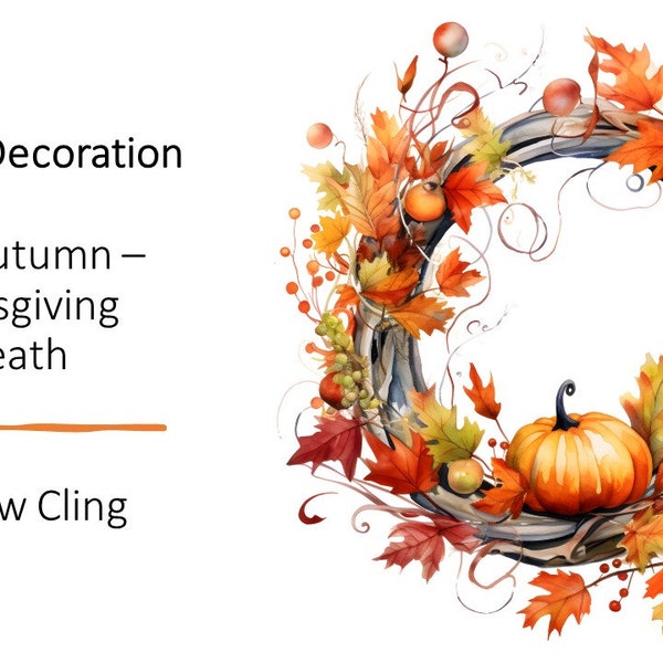 Reusable Window Decoration, Fall Decor, Window Cling, Autumn Decoration, Thanksgiving Decoration, Window Decorations