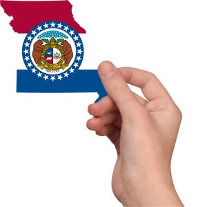 Missouri  Flag Map Adhesive Decal, Vinyl Stickers