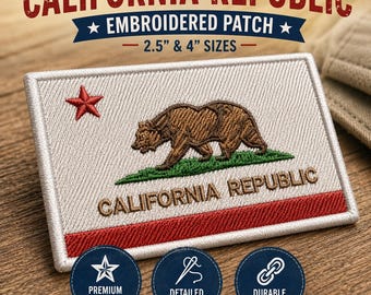 Embroidered California Flag Patch