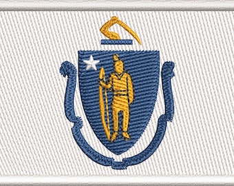 Embroidered massachusetts flag Patch