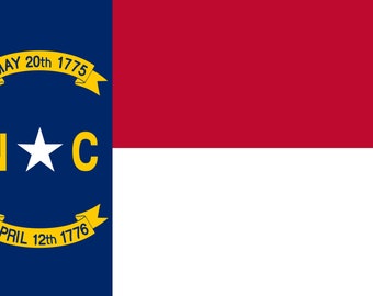 North Carolina State Flag Adhesive Decal, vinyl stickers