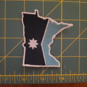 Minnesota Flag Map Embroidered Patch
