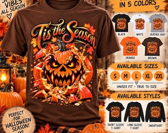 Spooky Pumpkin Ghost T-Shirt, Fall Floral Halloween Tee, Autumn Season Wear