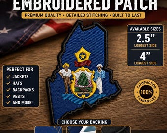 Embroidered Maine flag Patch
